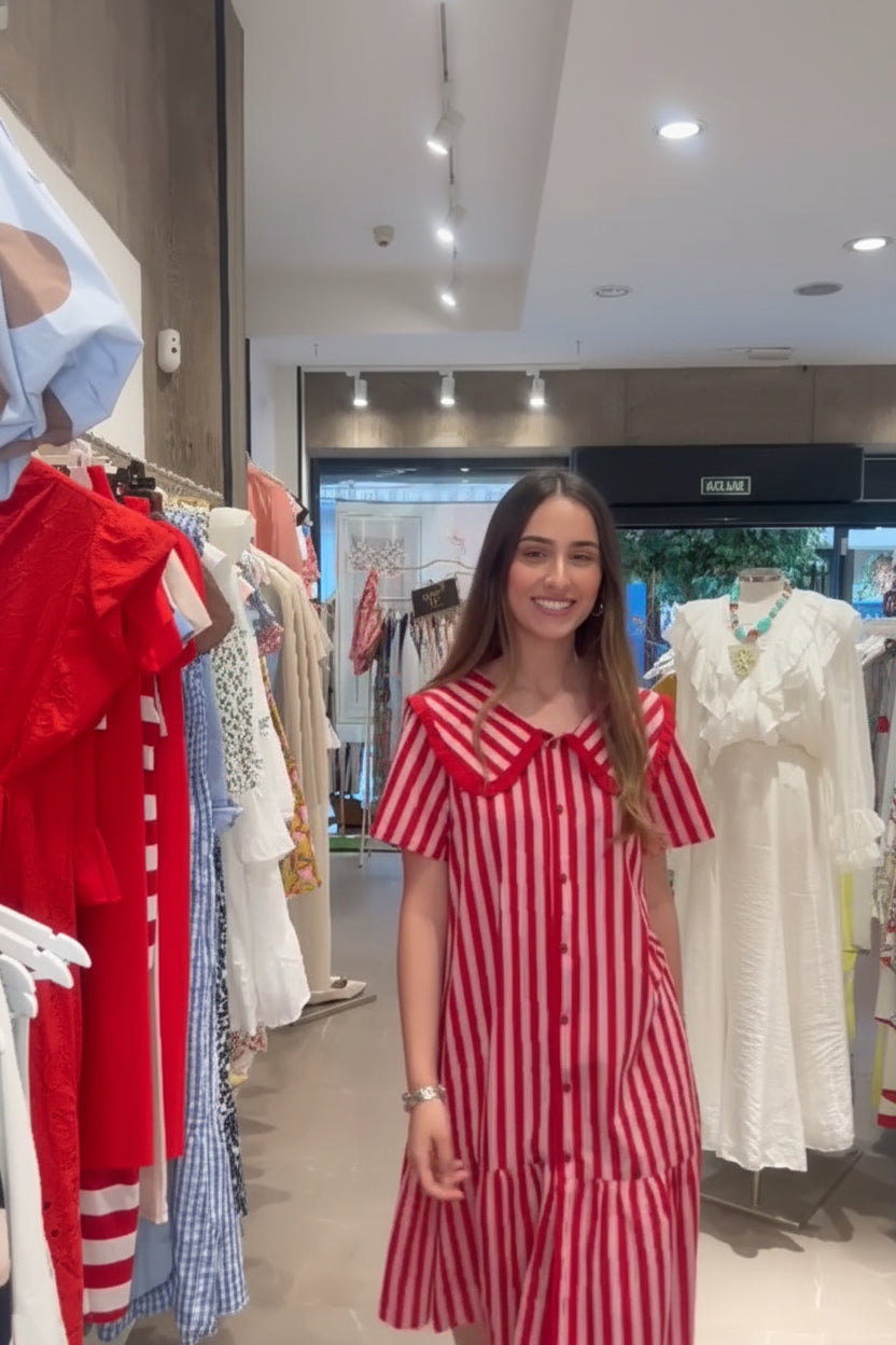 Vestido camisero rayas