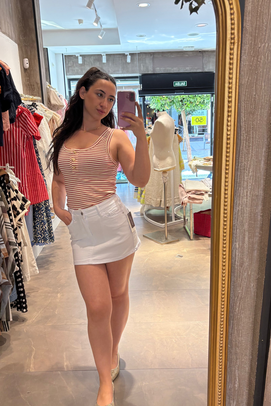 Falda vaquera blanca